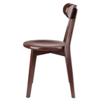 Silla de comedor de madera de nogal, respaldo de listones, juego de 2