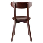 Silla de comedor de madera de nogal, respaldo de listones, juego de 2