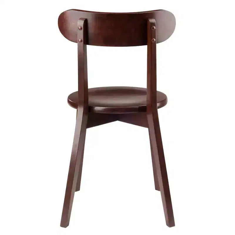 Silla de comedor de madera de nogal, respaldo de listones, juego de 2