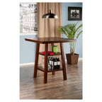 Mesa de comedor de madera cuadrada marrón, 4 plazas