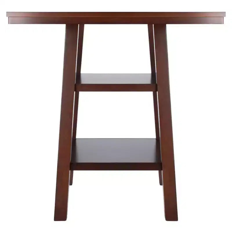 Mesa de comedor de madera cuadrada marrón, 4 plazas