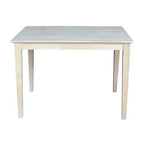 Mesa de comedor rectangular de madera maciza marrón, patas estilo Shaker, capacidad para 6 personas