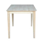 Mesa de comedor rectangular de madera maciza marrón, patas estilo Shaker, capacidad para 6 personas