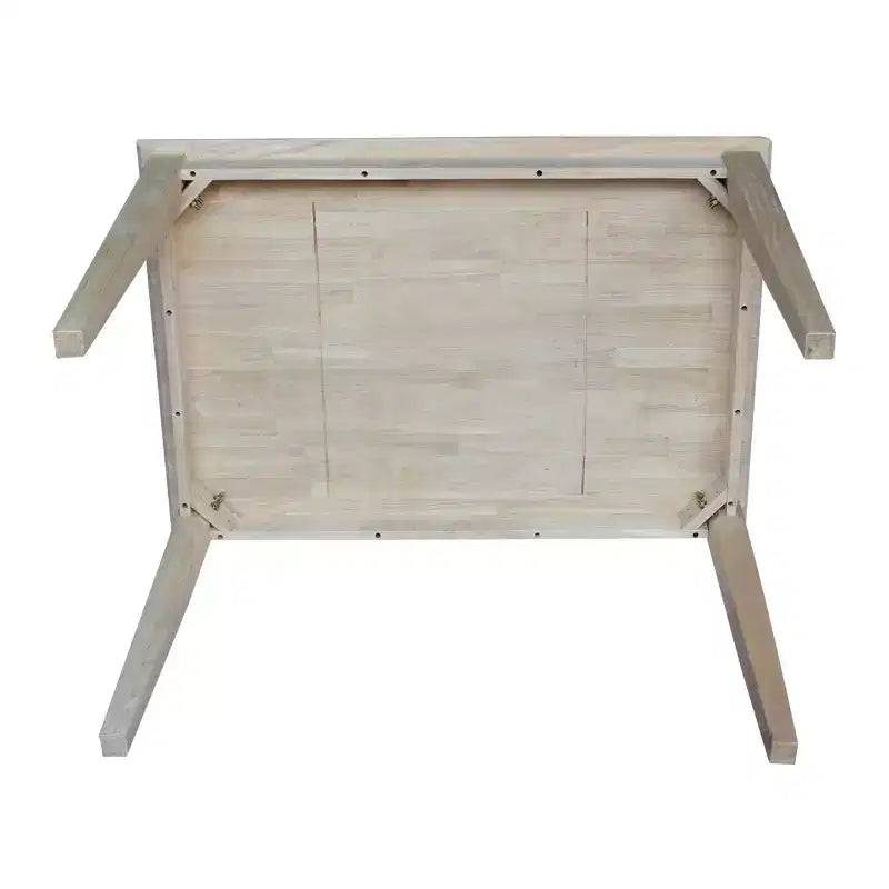 Mesa de comedor rectangular de madera maciza marrón, patas estilo Shaker, capacidad para 6 personas