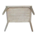 Mesa de comedor rectangular de madera maciza marrón, patas estilo Shaker, capacidad para 6 personas