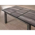 Mesa de comedor extensible rectangular gris, para 6 personas