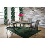 Mesa de comedor extensible rectangular gris, para 6 personas