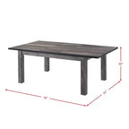 Mesa de comedor extensible rectangular gris, para 6 personas