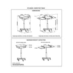 Escritorio para portátil plegable negro de altura ajustable - 1 persona