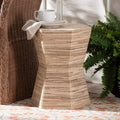 bali & pari Idana Woven Grasscloth Hourglass End Table Natural
