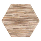 Mesa Auxiliar Hexagonal Marrón de Grasscloth - Estilo Reloj de Arena