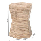 Mesa Auxiliar Hexagonal Marrón de Grasscloth - Estilo Reloj de Arena