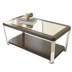 Truman Cocktail Table with Casters, Mirror Top, Metal Legs - Steve Silver Co.