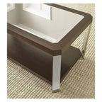 Mesa de centro rectangular con espejo plateado para 4-6 personas