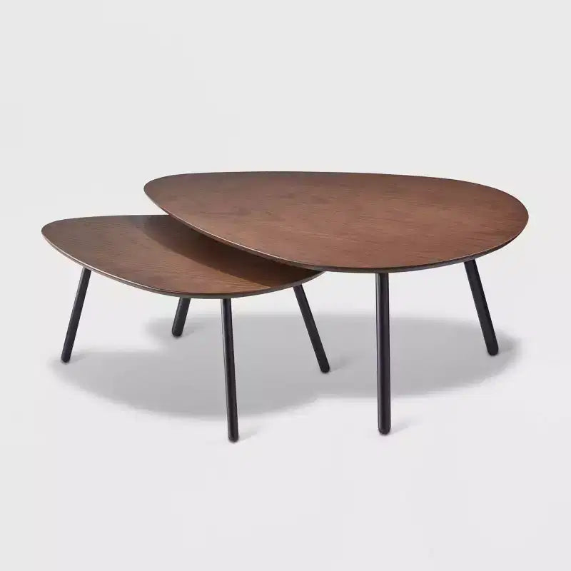 Hendrix Nesting Coffee Table Antique Wood - Adesso: Modern Irregular Shape, Stackable, Wood Veneer