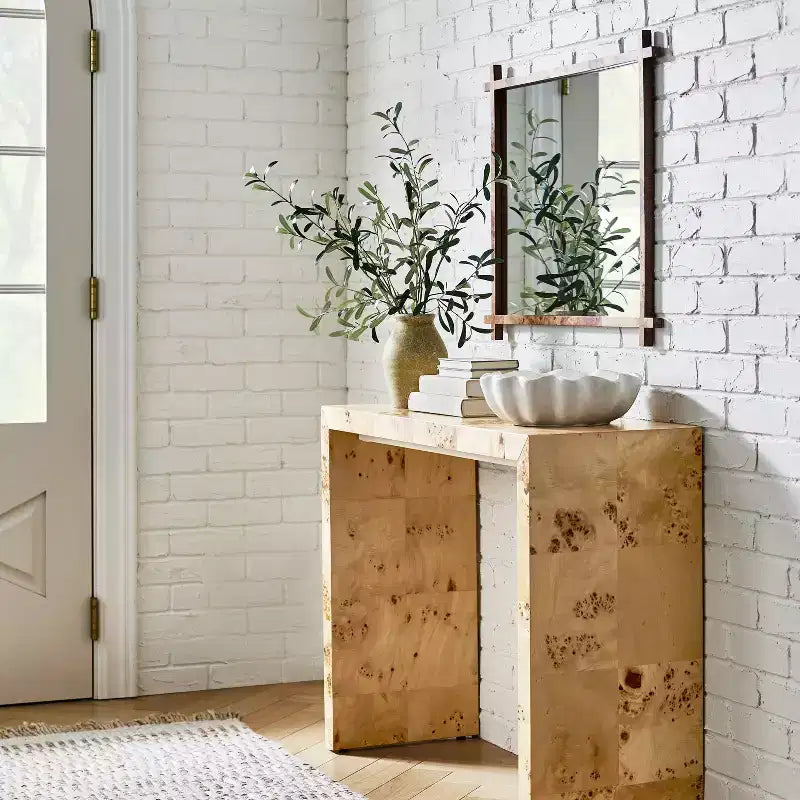 Mesa consola de madera marrón – Rectangular, 1 pieza