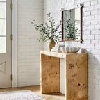Mesa consola de madera marrón – Rectangular, 1 pieza