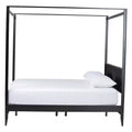 Baxton Studio King Size Primrose Fluted Wood Canopy Bed Black