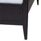 Cama con dosel King Size negra de mediados de siglo — Madera estriada, 2 personas