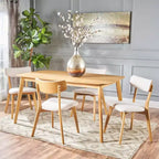 Juego de comedor de 5 piezas de mediados de siglo color beige claro/gris/verde, para 4 personas