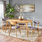 Juego de comedor de 5 piezas de mediados de siglo color beige claro/gris/verde, para 4 personas