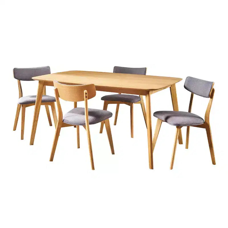 Juego de comedor de 5 piezas de mediados de siglo color beige claro/gris/verde, para 4 personas