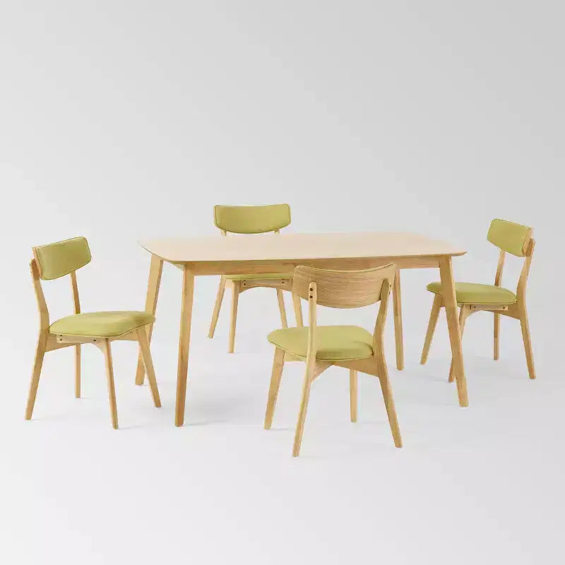 Juego de comedor de 5 piezas de mediados de siglo color beige claro/gris/verde, para 4 personas