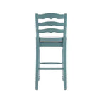 Taburete de bar tapizado con respaldo de escalera en beige, 1 asiento