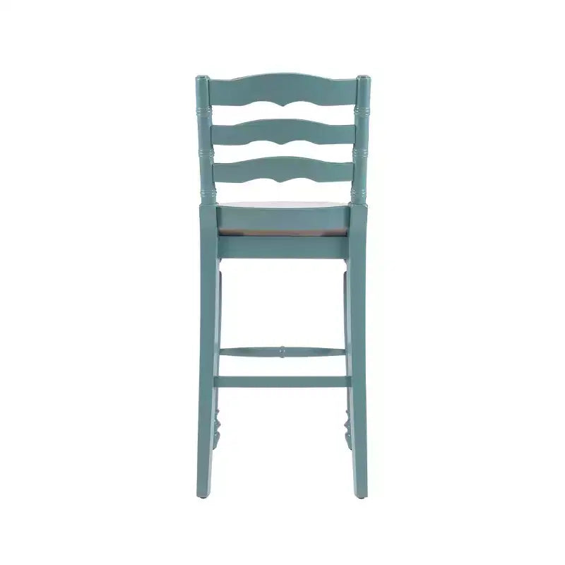 Taburete de bar tapizado con respaldo de escalera en beige, 1 asiento
