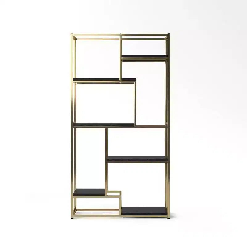 Etagere abierta de 6 estantes de madera oscura, individual