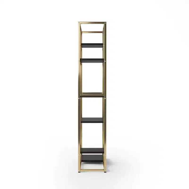 Etagere abierta de 6 estantes de madera oscura, individual