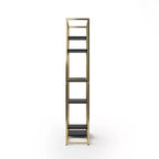 Etagere abierta de 6 estantes de madera oscura, individual