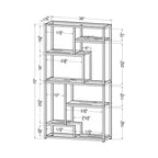 Etagere abierta de 6 estantes de madera oscura, individual