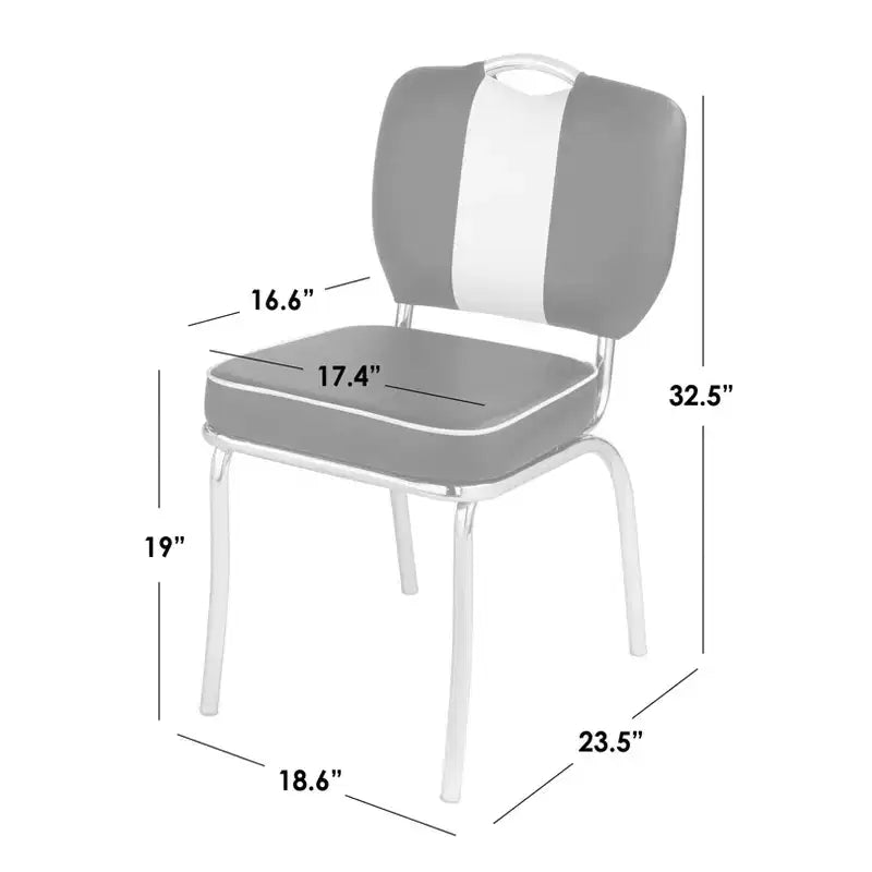 Sillas de comedor de piel sintética multicolor blancas, juego de 2