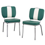 Sillas de comedor de piel sintética multicolor blancas, juego de 2