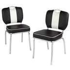 Sillas de comedor de piel sintética multicolor blancas, juego de 2