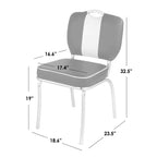 Sillas de comedor de piel sintética multicolor blancas, juego de 2