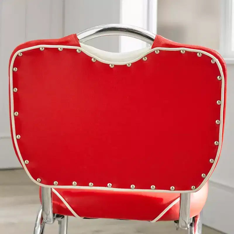 Sillas de comedor de piel sintética multicolor blancas, juego de 2