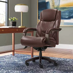 Sillón ejecutivo grande y alto de piel regenerada – Negro/gris, marrón/gris, caoba, 1 asiento