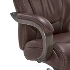 Sillón ejecutivo grande y alto de piel regenerada – Negro/gris, marrón/gris, caoba, 1 asiento