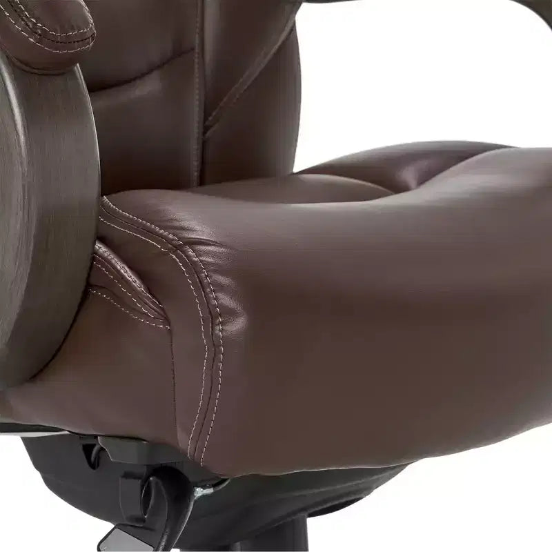 Sillón ejecutivo grande y alto de piel regenerada – Negro/gris, marrón/gris, caoba, 1 asiento