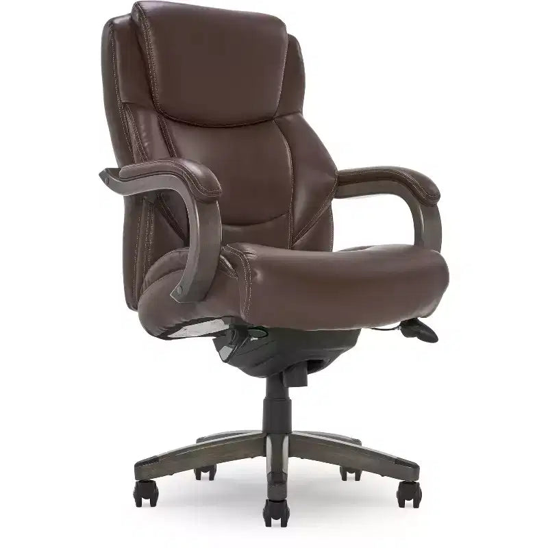 Sillón ejecutivo grande y alto de piel regenerada – Negro/gris, marrón/gris, caoba, 1 asiento