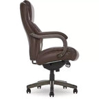 Sillón ejecutivo grande y alto de piel regenerada – Negro/gris, marrón/gris, caoba, 1 asiento