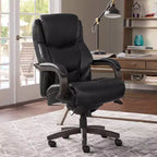 Sillón ejecutivo grande y alto de piel regenerada – Negro/gris, marrón/gris, caoba, 1 asiento