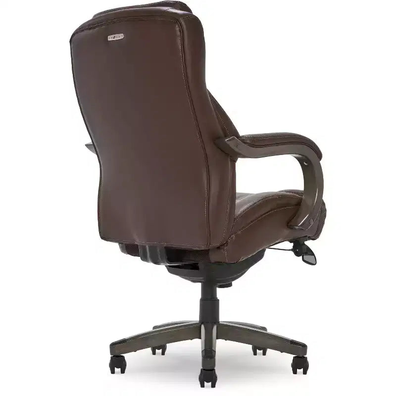 Sillón ejecutivo grande y alto de piel regenerada – Negro/gris, marrón/gris, caoba, 1 asiento