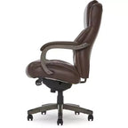 Sillón ejecutivo grande y alto de piel regenerada – Negro/gris, marrón/gris, caoba, 1 asiento