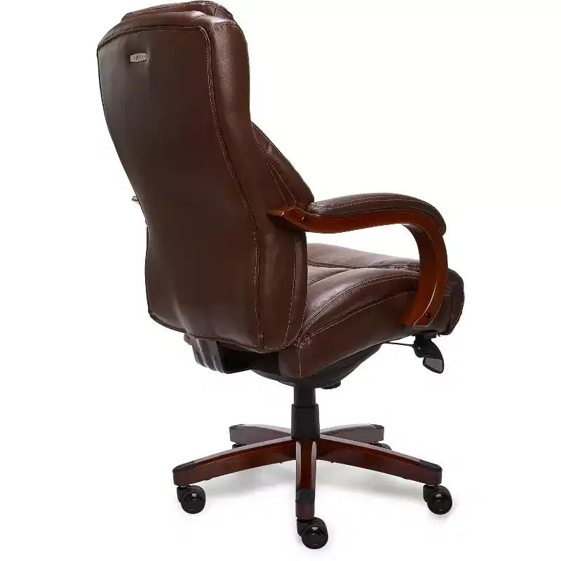 Sillón ejecutivo grande y alto de piel regenerada – Negro/gris, marrón/gris, caoba, 1 asiento