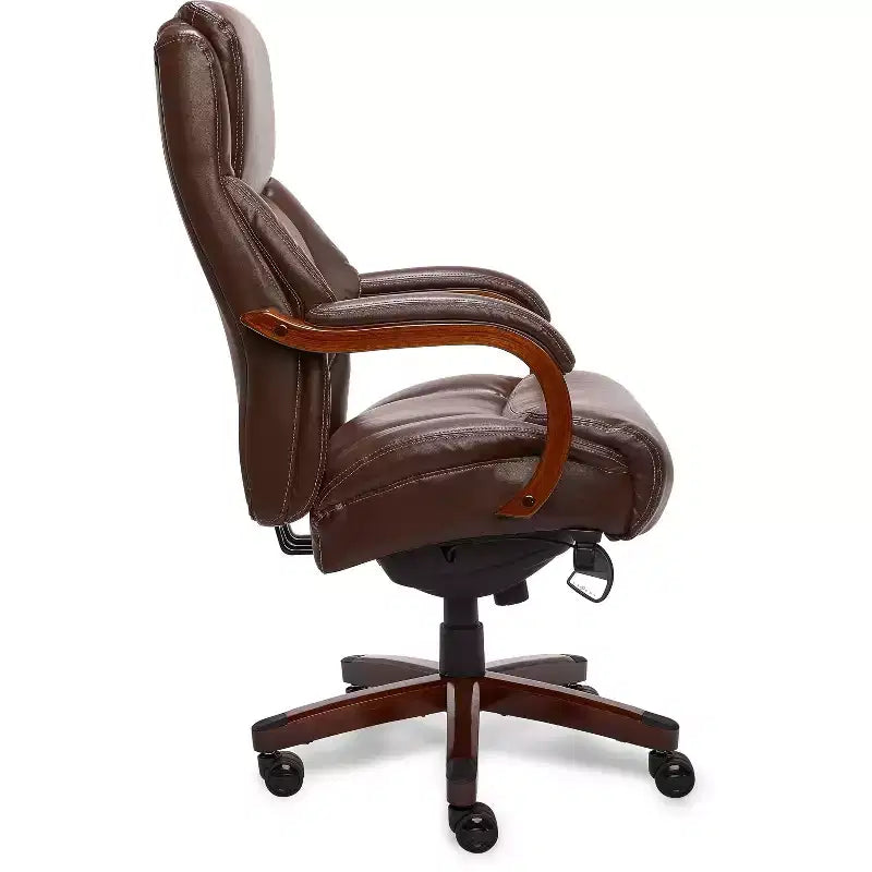 Sillón ejecutivo grande y alto de piel regenerada – Negro/gris, marrón/gris, caoba, 1 asiento
