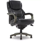 Sillón ejecutivo grande y alto de piel regenerada – Negro/gris, marrón/gris, caoba, 1 asiento