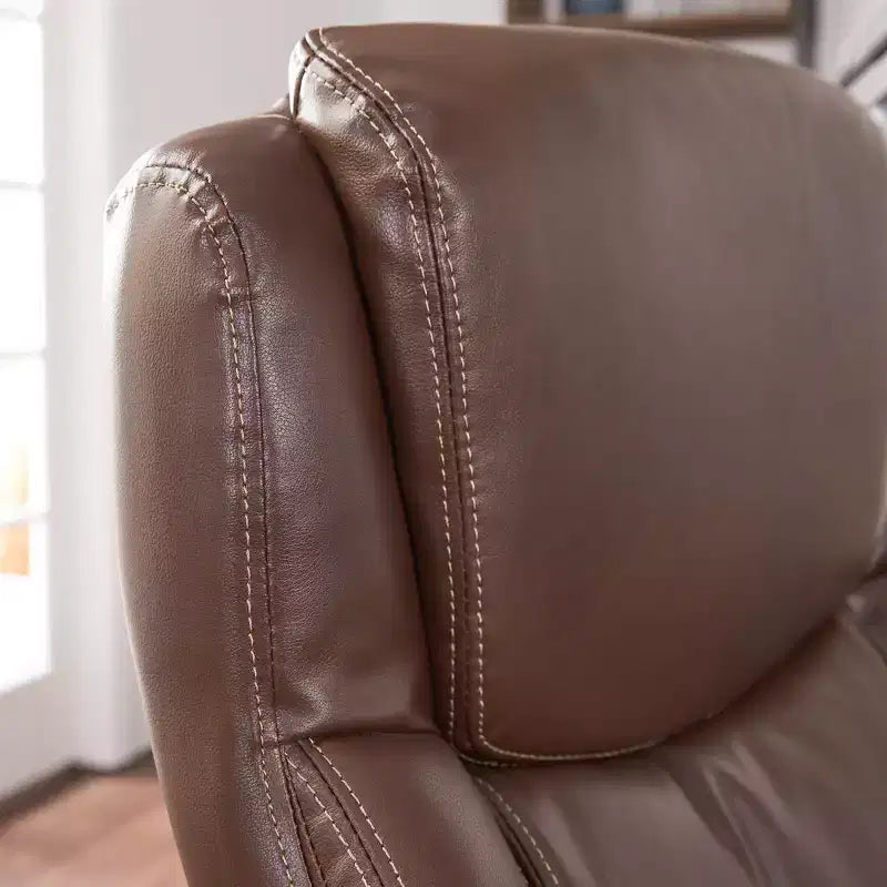 Sillón ejecutivo grande y alto de piel regenerada – Negro/gris, marrón/gris, caoba, 1 asiento